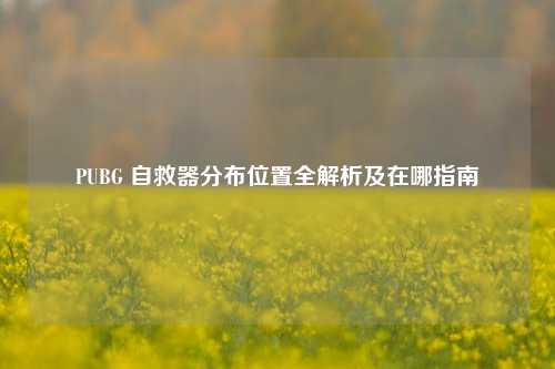 PUBG 自救器分布位置全解析及在哪指南