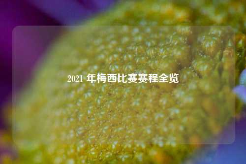 2021 年梅西比赛赛程全览