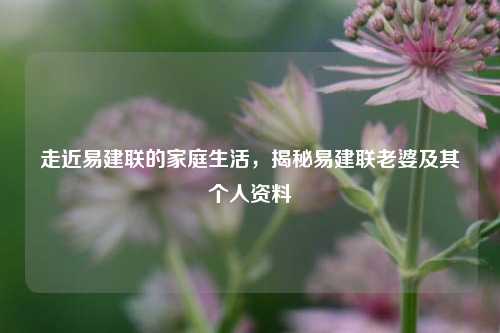 走近易建联的家庭生活,揭秘易建联老婆及其个人资料