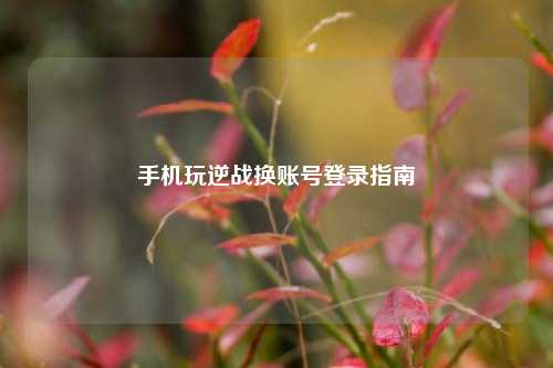 手机玩逆战换账号登录指南