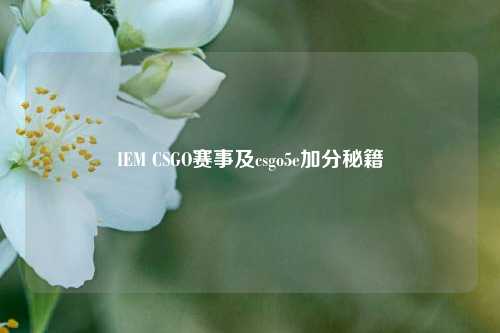 IEM CSGO赛事及csgo5e加分秘籍