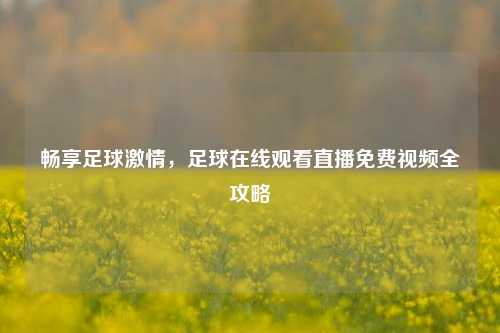 畅享足球激情，足球在线观看直播免费视频全攻略