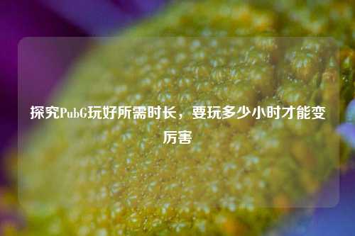 探究PubG玩好所需时长，要玩多少小时才能变厉害