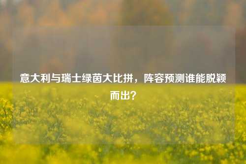 意大利与瑞士绿茵大比拼，阵容预测谁能脱颖而出？